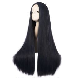 ⭐ Peluca de Kanekalon Lisa corte Recto 70 Cm Cosplay - Negro