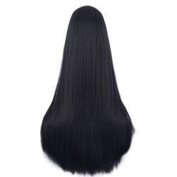 ⭐ Peluca de Kanekalon Lisa corte Recto 70 Cm Cosplay - Negro