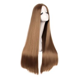 ⭐ Peluca de Kanekalon Lisa corte Recto 70 Cm Cosplay - Negro