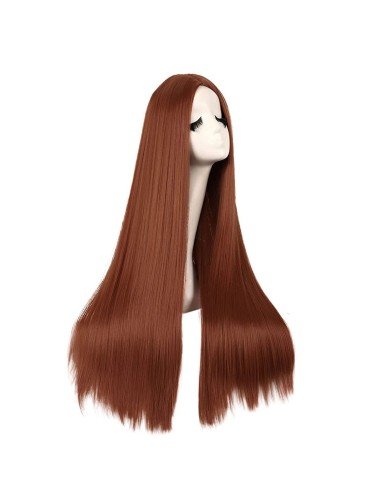 ⭐ Peluca de Kanekalon Lisa corte Recto 70 Cm Cosplay - Negro