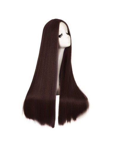 ⭐ Peluca de Kanekalon Lisa corte Recto 70 Cm Cosplay - Negro
