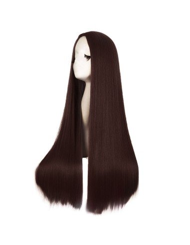⭐ Peluca de Kanekalon Lisa corte Recto 70 Cm Cosplay - Negro