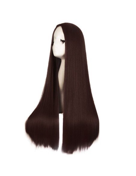 ⭐ Peluca de Kanekalon Lisa corte Recto 80 Cm Cosplay - Negro
