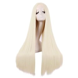 ⭐ Peluca de Kanekalon Lisa corte Recto 70 Cm Cosplay - Negro