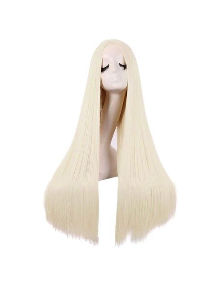 ⭐ Peluca de Kanekalon Lisa corte Recto 80 Cm Cosplay - Negro