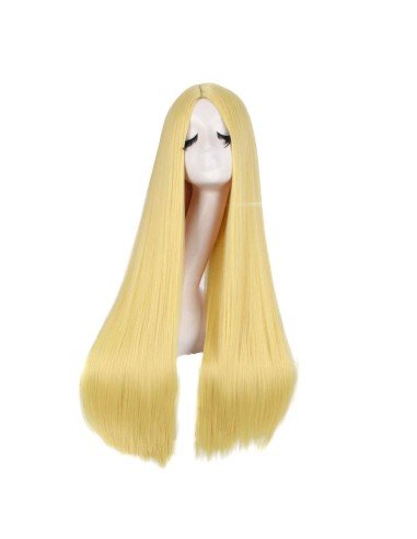 ⭐ Peluca de Kanekalon Lisa corte Recto 70 Cm Cosplay - Negro