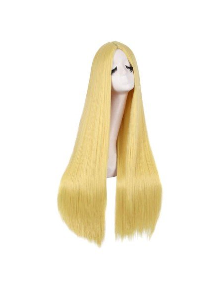 ⭐ Peluca de Kanekalon Lisa corte Recto 80 Cm Cosplay - Negro