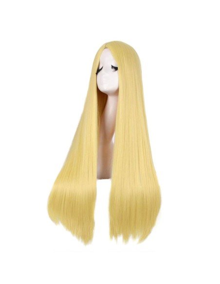 ⭐ Peluca de Kanekalon Lisa corte Recto 80 Cm Cosplay - Negro