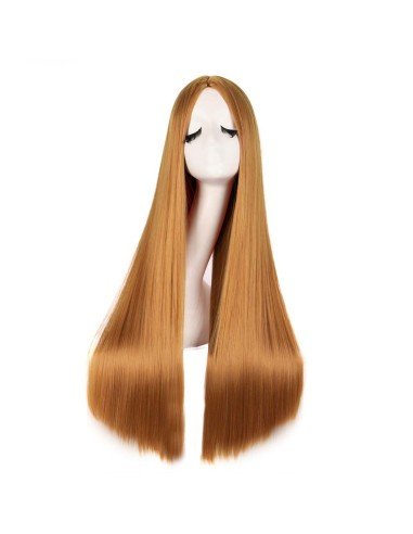 ⭐ Peluca de Kanekalon Lisa corte Recto 70 Cm Cosplay - Negro