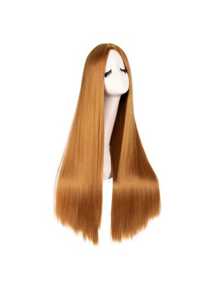 ⭐ Peluca de Kanekalon Lisa corte Recto 80 Cm Cosplay - Negro