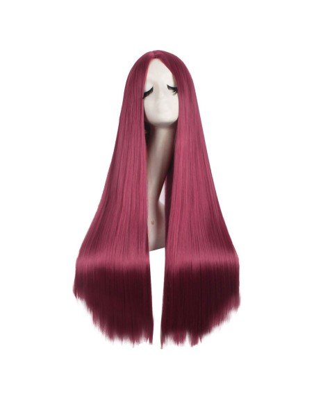 ⭐ Peluca de Kanekalon Lisa corte Recto 80 Cm Cosplay - Negro