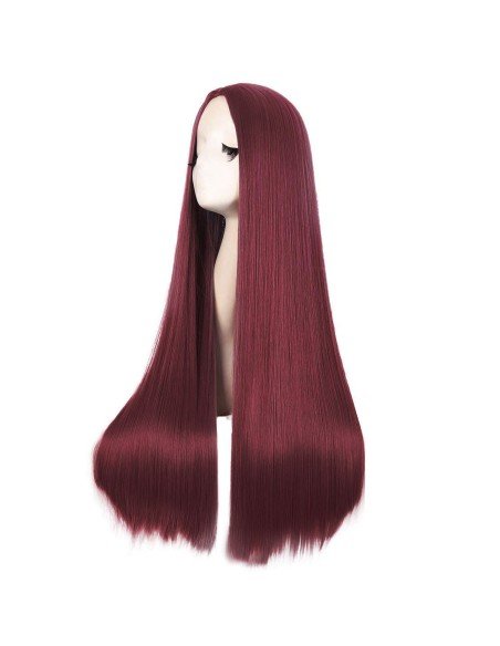 ⭐ Peluca de Kanekalon Lisa corte Recto 80 Cm Cosplay - Negro