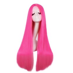 ⭐ Peluca de Kanekalon Lisa corte Recto 70 Cm Cosplay - Negro