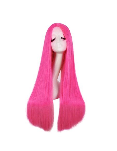 ⭐ Peluca de Kanekalon Lisa corte Recto 80 Cm Cosplay - Negro