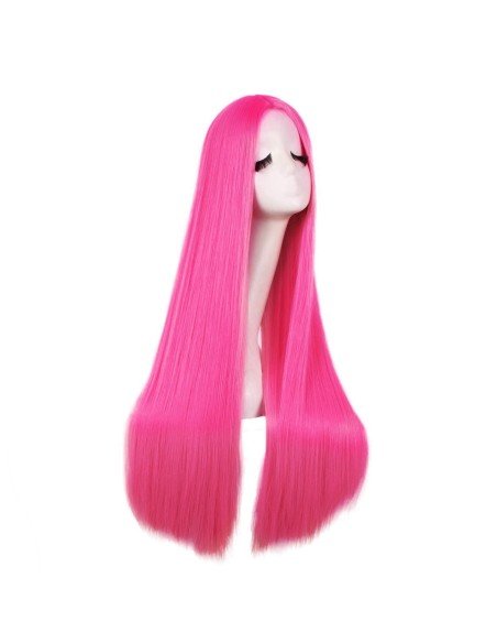 ⭐ Peluca de Kanekalon Lisa corte Recto 80 Cm Cosplay - Negro