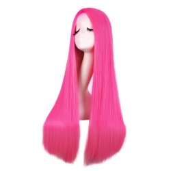 ⭐ Peluca de Kanekalon Lisa corte Recto 70 Cm Cosplay - Negro