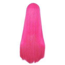 ⭐ Peluca de Kanekalon Lisa corte Recto 70 Cm Cosplay - Negro