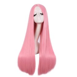 ⭐ Peluca de Kanekalon Lisa corte Recto 70 Cm Cosplay - Negro