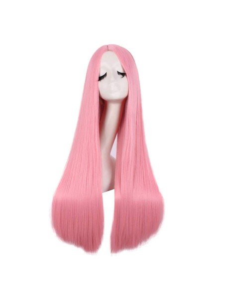 ⭐ Peluca de Kanekalon Lisa corte Recto 80 Cm Cosplay - Negro