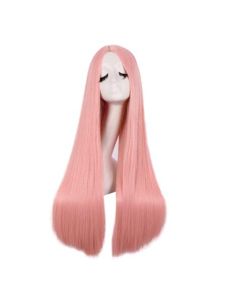 ⭐ Peluca de Kanekalon Lisa corte Recto 80 Cm Cosplay - Negro