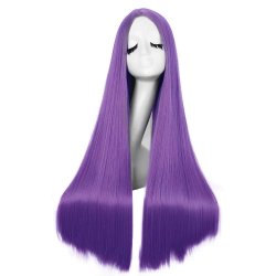⭐ Peluca de Kanekalon Lisa corte Recto 70 Cm Cosplay - Negro