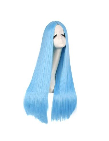 ⭐ Peluca de Kanekalon Lisa corte Recto 80 Cm Cosplay - Negro