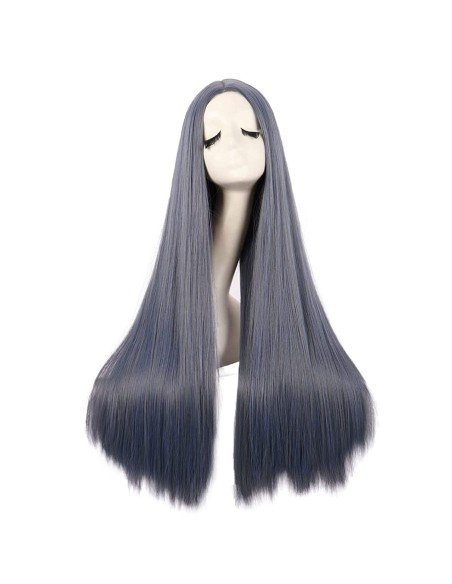 ⭐ Peluca de Kanekalon Lisa corte Recto 80 Cm Cosplay - Negro