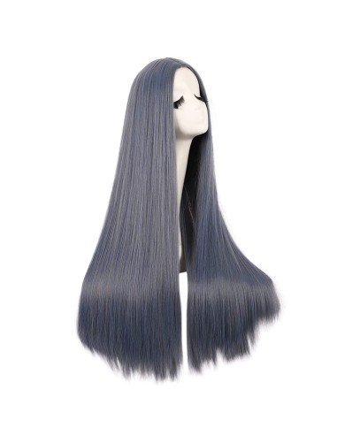 ⭐ Peluca de Kanekalon Lisa corte Recto 80 Cm Cosplay - Negro