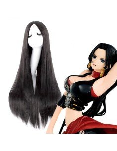 ⭐ Peluca de Kanekalon Lisa corte Recto 70 Cm Cosplay - Negro