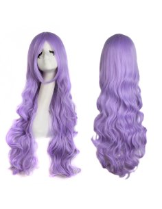 ⭐ Peluca Cosplay Ondulada 80cm Kanekalon Lila Lavanda
