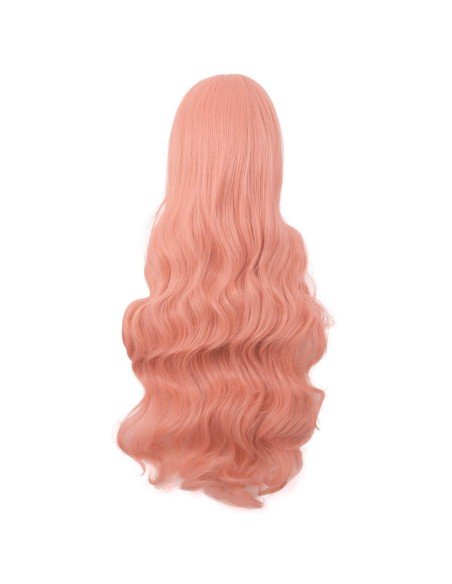 ⭐ Peluca Cosplay Ondulada 80cm Kanekalon palo de Rosa