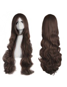 ⭐ Peluca Cosplay Ondulada 80cm Kanekalon Cafe
