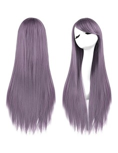 ⭐ Peluca Cosplay lisa 80cm Kanekalon Lila Pop 2