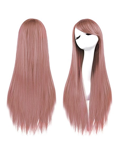 ⭐ Peluca Cosplay lisa 80cm Kanekalon Palo de Rosa ⭐ Peluca Cosplay lisa 80cm Kanekalon Palo de Rosa