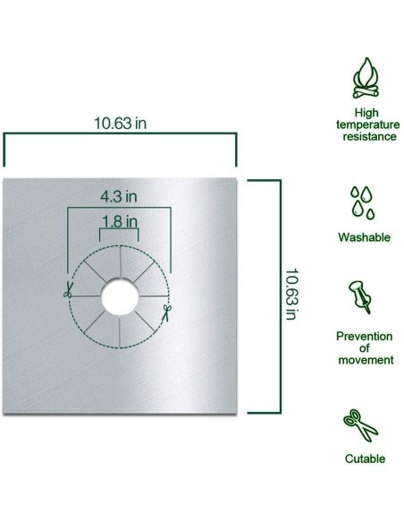 ⭐ Setx4 láminas Antiadherentes fogones Estufa Reutilizables ⭐ Setx4 láminas Antiadherentes fogones Estufa Reutilizables
