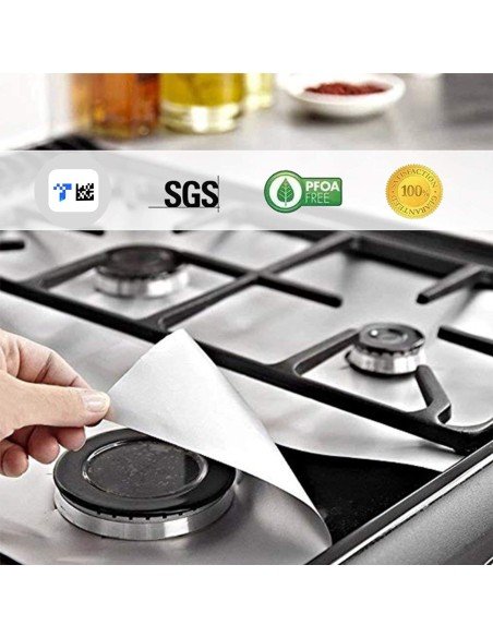 ⭐ Setx4 láminas Antiadherentes fogones Estufa Reutilizables ⭐ Setx4 láminas Antiadherentes fogones Estufa Reutilizables