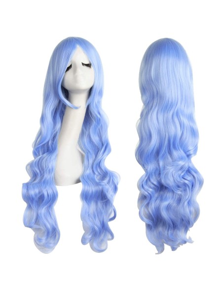 ⭐ Peluca Cosplay Ondulada 80cm Kanekalon Lila Lavanda