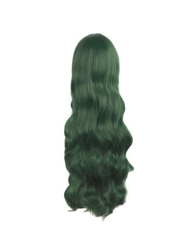 ⭐ Peluca Cosplay Ondulada 80cm Kanekalon Verde Pino
