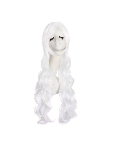 ⭐ Peluca Cosplay Ondulada 80cm Kanekalon Blanco