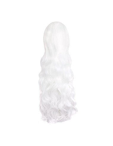 ⭐ Peluca Cosplay Ondulada 80cm Kanekalon Blanco