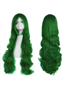 ⭐ Peluca Cosplay Ondulada 80cm Kanekalon Verde