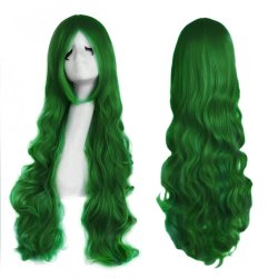 ⭐ Peluca Cosplay Ondulada 80cm Kanekalon Verde