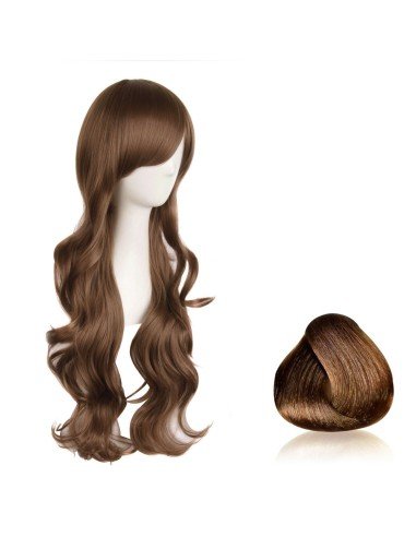 ⭐  Peluca Color Natural 70cm Cabello Sintético kanekalón