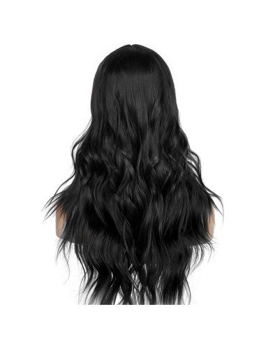 ⭐  Peluca Color Natural 60cm Cabello Sintético Negro