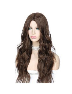 ⭐  Peluca Color Natural 60cm cabello sintético Rubio Oscuro