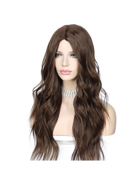 ⭐  Peluca Color Natural 60cm cabello sintético Rubio Oscuro