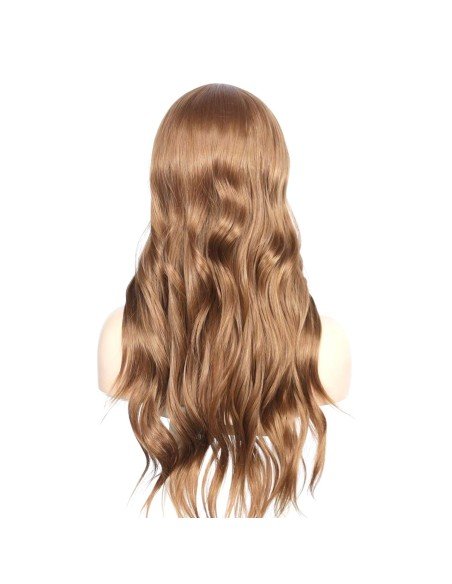 ⭐  Peluca Color Natural 60cm Cabello Sintético Castaño ⭐  Peluca Color Natural 60cm Cabello Sintético Castaño