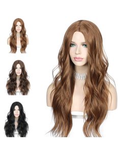 ⭐  Peluca Color Natural 60cm Cabello Sintético kanekalón