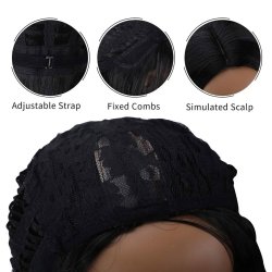 ⭐  Peluca Color Natural 60cm Cabello Sintético kanekalón