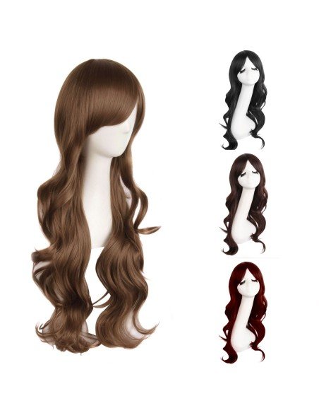 ⭐  Peluca Color Natural 70cm Cabello Sintético kanekalón